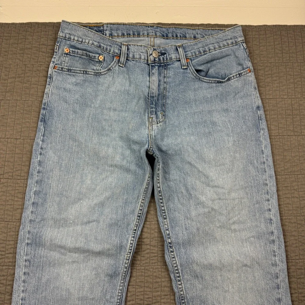 Levis 559 Relaxed Straight Jeans Mens 34x34 (34x32) Light Wash Blue Denim Skater